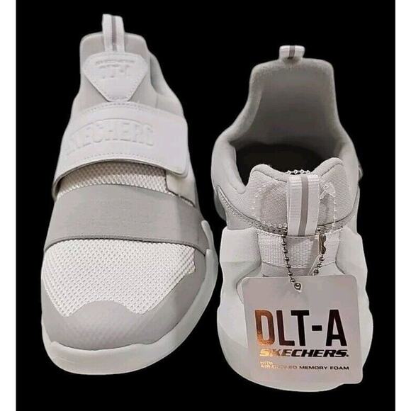 Skechers DLT-A-Static Flare ~Woman Size 8~ White Slip On Sneakers Shoes NWOB. - Picture 2 of 10